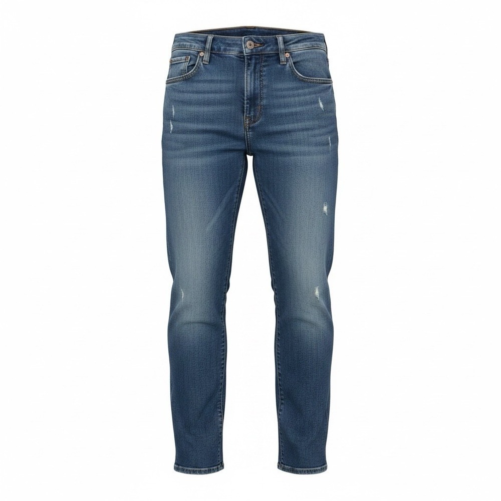 J. Crew Distressed Blue Jeans Womens Size 27 4US Mid Rise Stretch Denim Ankle
